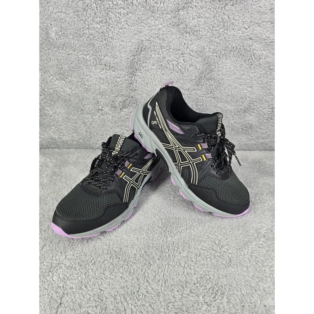 Asics Gel-Venture 8 Trail Running Shoes Women Size 8 Black Purple 1012A706